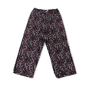 HUE Black Pajama Bottoms with Pink & White Polka Dots